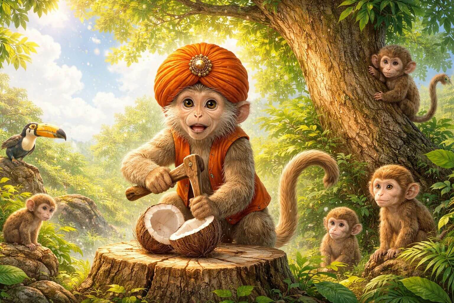 The Monkey and the Wedge — Legends and Fables