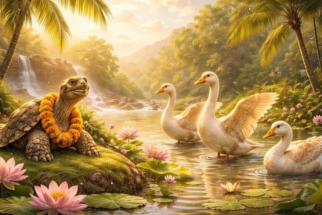 The Tortoise and the Geese — Legends and Fables